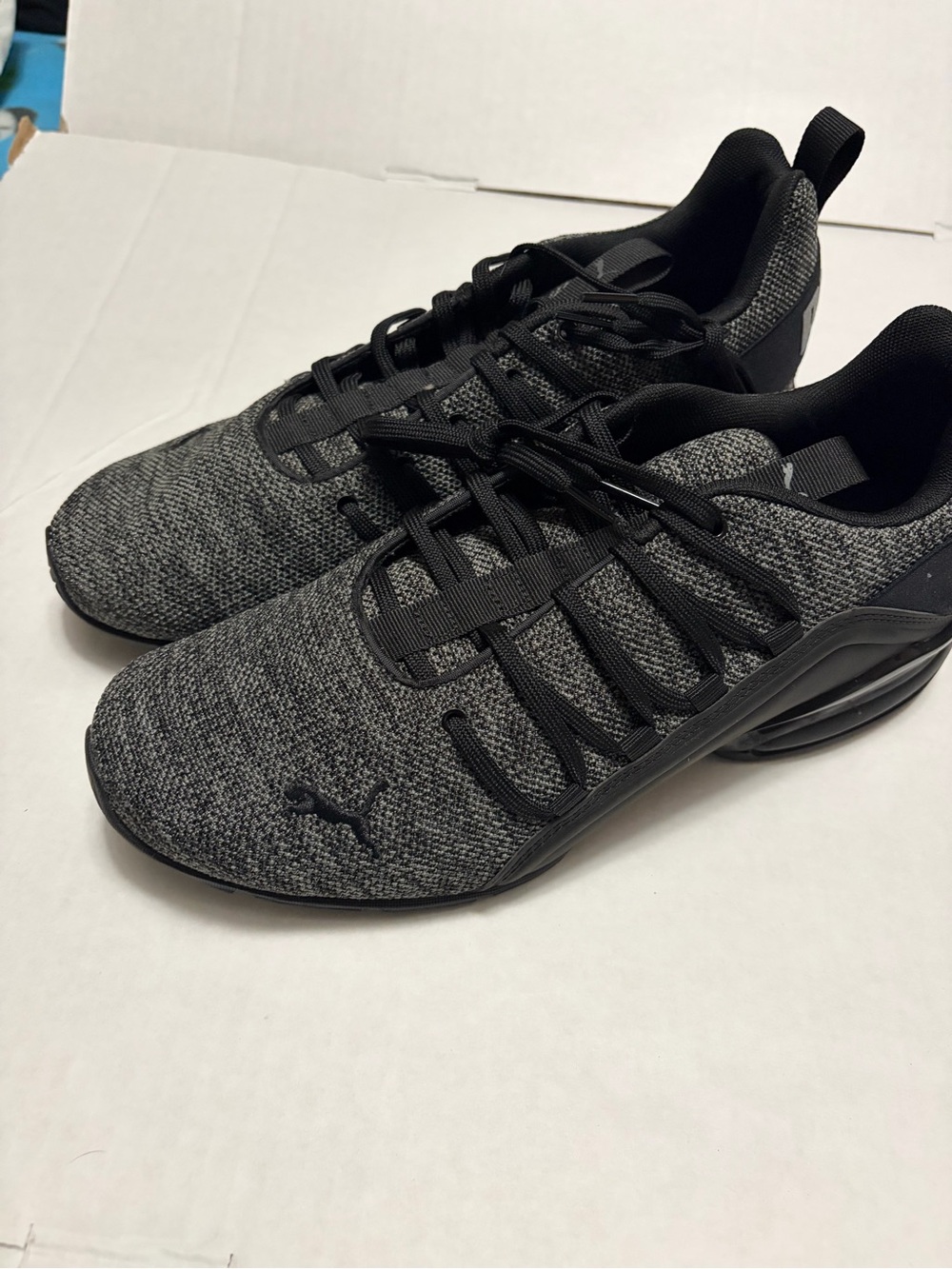 Puma Grey and Black Knit Running Shoes